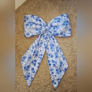 Floral Blue Bow Hair Accessory